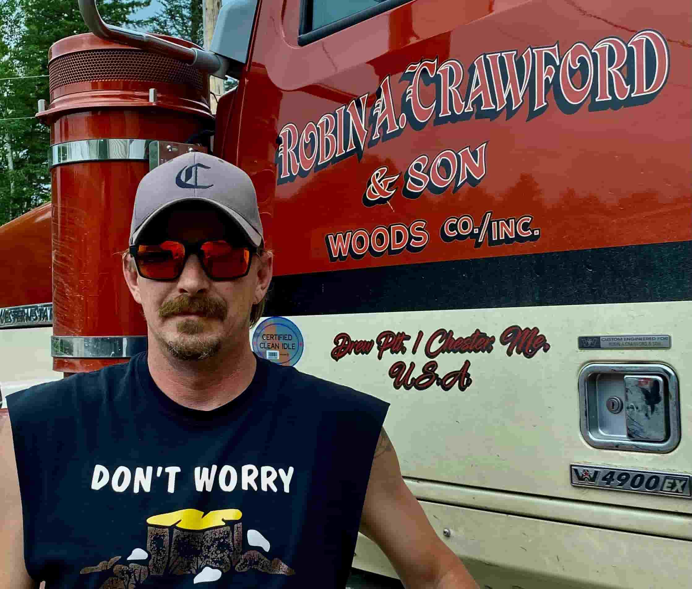 Cropped image of a technician near Western Star truck