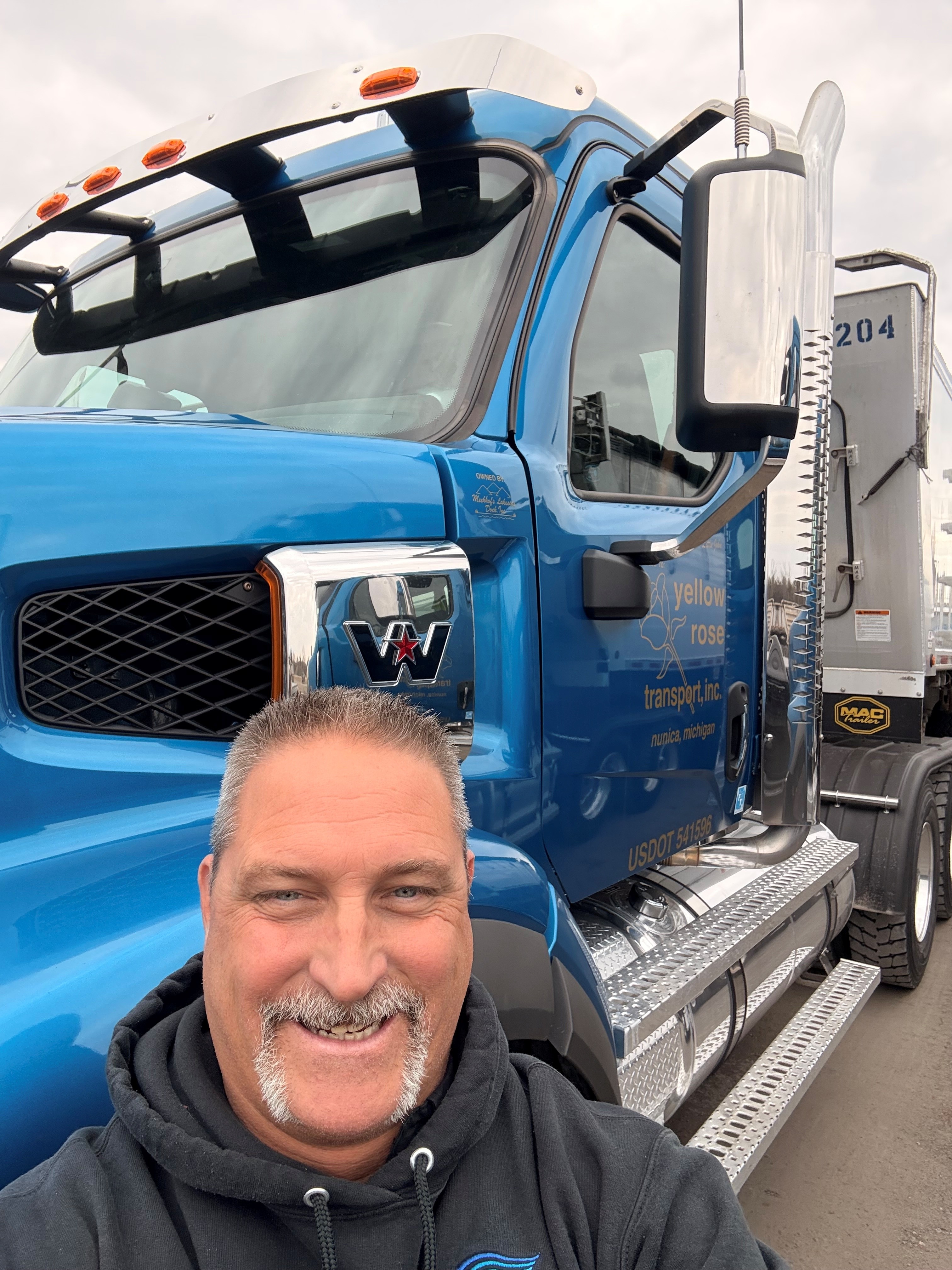 John S. selfie with Western Star truck